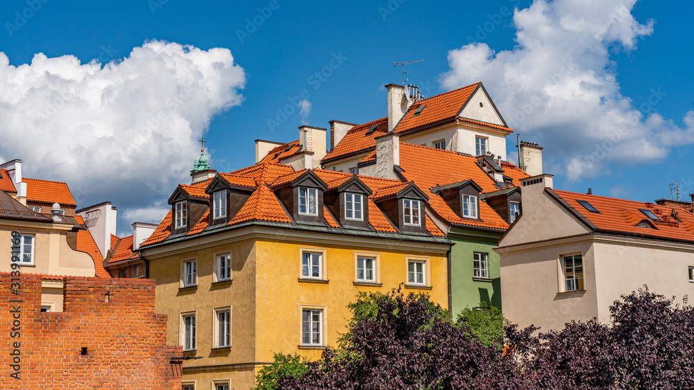 Canvas Prints Warsawa, scenic old town panorama