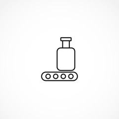 Luggage at the airport vector icon on white background