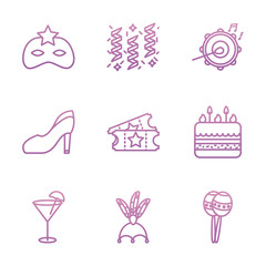 Obraz premium Party and celebration icon set vector design