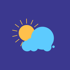 Cloud And Sun Flat Style