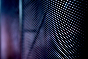 Chain link from realistic steel on green background.