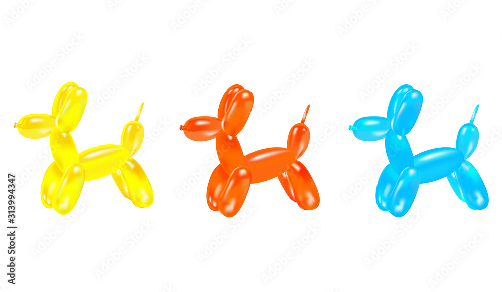 Wall mural glossy balloon dog vector illustration