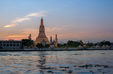 Wat Arun -The Temple of Dawn in Bangkok, Thailand in the sunset time