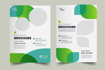 Vector eco flyer, poster, brochure, magazine cover template. Modern green leaf, environment design