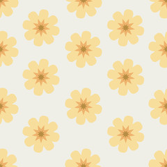 Seamless pattern with flat flowers.