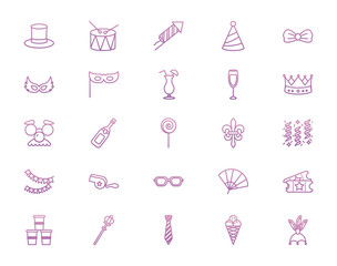 Party and celebration icon set vector design