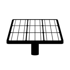 Solar cell panel black icon.