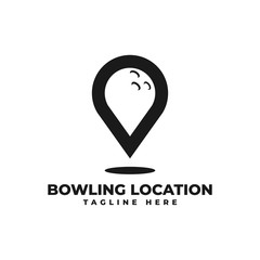 Bowling Location Logo Vector Icon Illustration