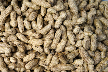 Pile of peanut in shell texture at market