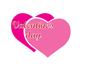 two hearts on valentines day