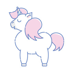 Isolated unicorn in flat line style.