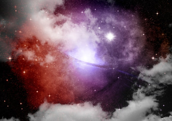 galaxy in a free space. 3D rendering