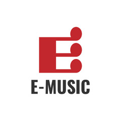 Fototapeta premium e music logo. Application icon or website