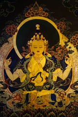 Mural paintings in the Buddhist monastery