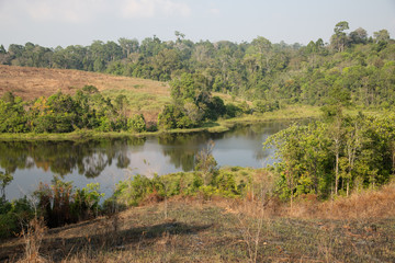 View over a Nong Pakchee waterhole in Khao Yai National Park, Thailand