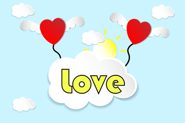 love and heart background vector