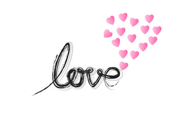 love and heart background vector