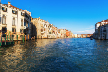 Fototapeta na wymiar Canal in Venice, Italy with beautiful houses