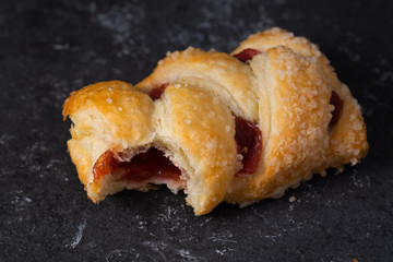 Cherry Danish Pastries with crystallized sugar