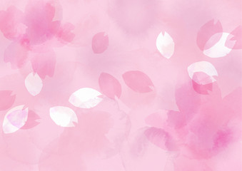 桜　春　水彩イラスト