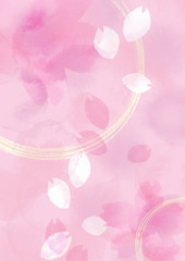 桜　春　水彩イラスト