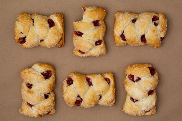 Cherry Danish Pastries with crystallized sugar