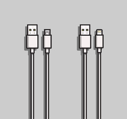 Cable Data vector illustration on grey isolated background. Memory card business concept. for sticker, web, product illustration, etc.