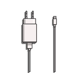 Charger vector illustration on grey isolated background. Memory card business concept. for sticker, web, product illustration, etc.