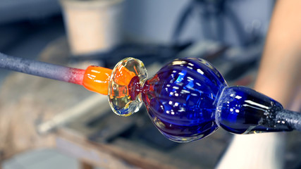  glassblower. craft manufacturing of glass products