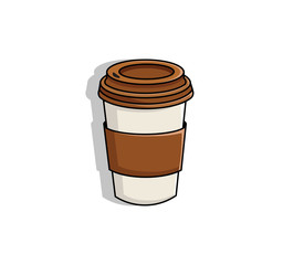 Coffee Cup vector illustration on white isolated background. Audio gadget business concept. for sticker, web, product illustration, etc.