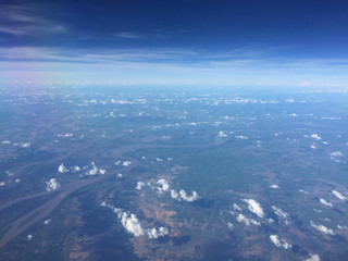 Blue sky with clouds in summer day