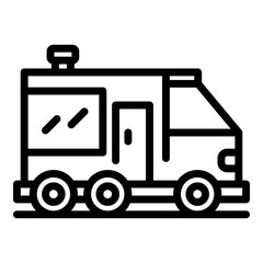 Motorhome icon. Outline motorhome vector icon for web design isolated on white background