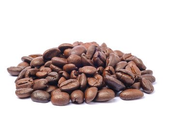 Bean coffee in isolated white background