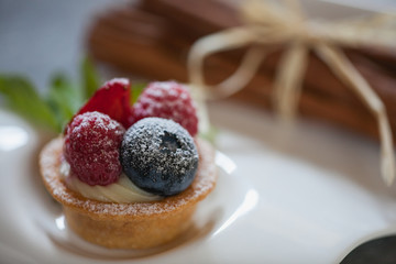 cake with fresh berries