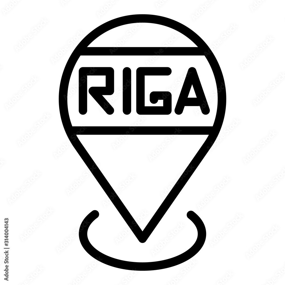 Poster riga location icon. outline riga location vector icon for web design isolated on white background
