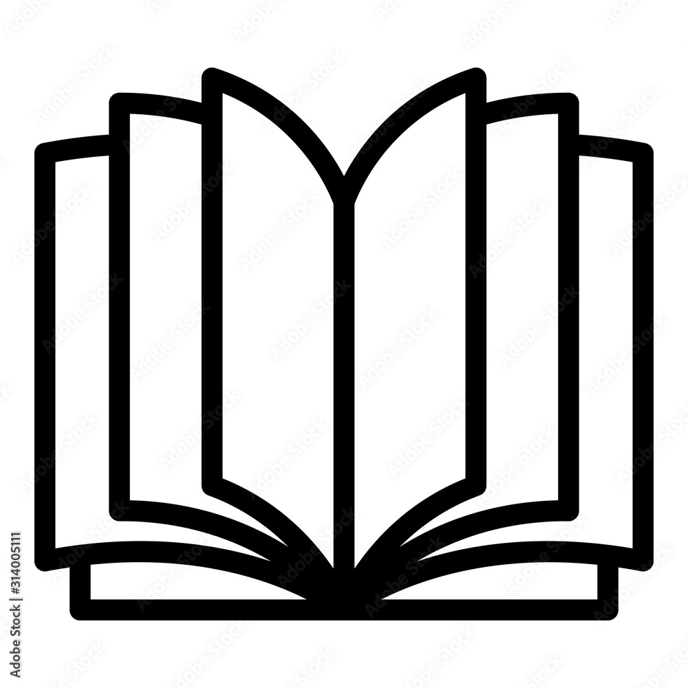 Poster open book icon. outline open book vector icon for web design isolated on white background