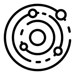 Solar system icon. Outline solar system vector icon for web design isolated on white background