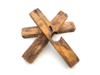 some wooden stick isolated on white background