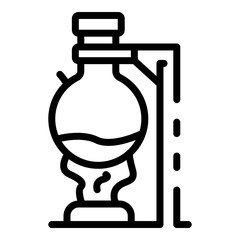 Obraz na płótnie Canvas Burning chemical flask icon. Outline burning chemical flask vector icon for web design isolated on white background