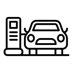 Car electrical refueling icon. Outline car electrical refueling vector icon for web design isolated on white background