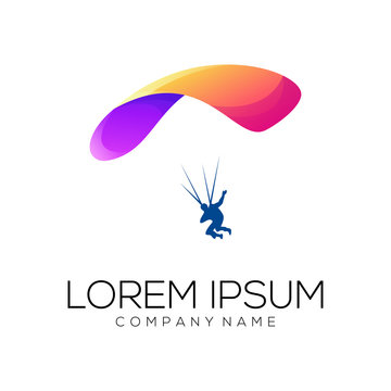 skydiving logo design vector