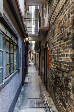 A narrow street inside of Kat Hing Wai Walled Village, Kam Tin