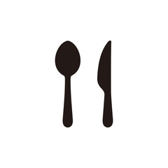 Spoon and knife icon symbol vector illustration