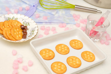 写真素材：手作りのお菓子　バレンタインイメージ　誕生日　プレゼント