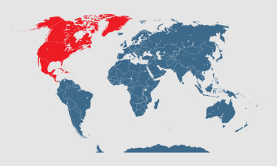 World map vector North America info graphic