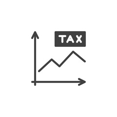 Tax finance graph vector icon. filled flat sign for mobile concept and web design. Tax diagram glyph icon. Symbol, logo illustration. Vector graphics