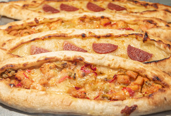 Turkish Street Food Pastry with Meat and Vegetables