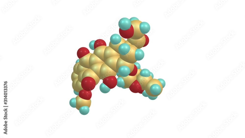 Sticker Rotating doxorubicin drug molecular structure