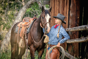 cowgirl and horse