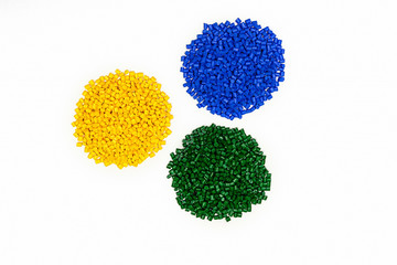 Polymeric dye. Colorant for plastics. Pigment in the granules.